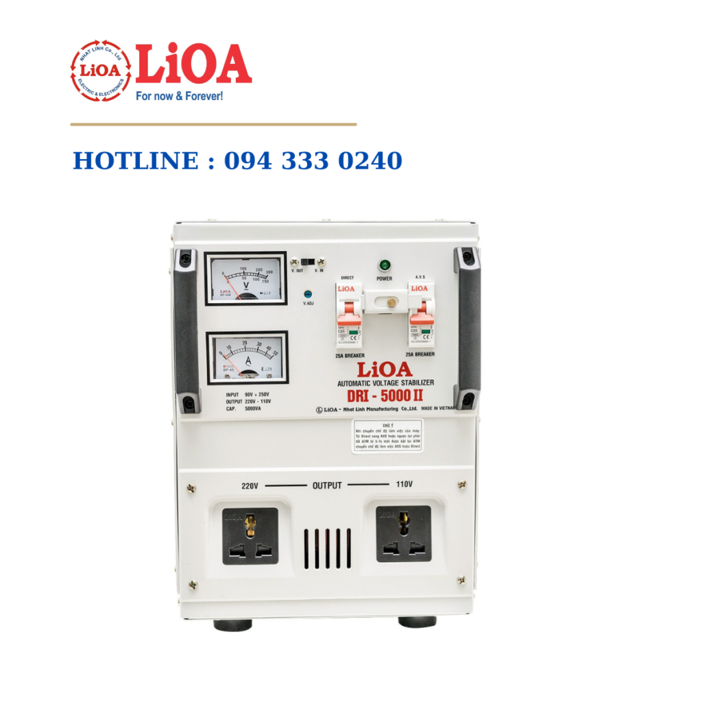 Thông số kỹ thuật Ổn áp Lioa DRI-5000